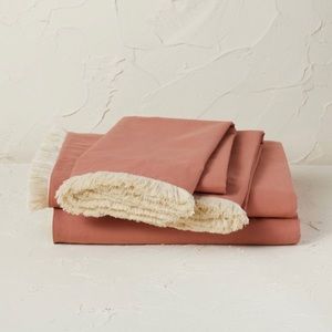 NWT OpalHouse Fringe Cotton Percale Sheet Set